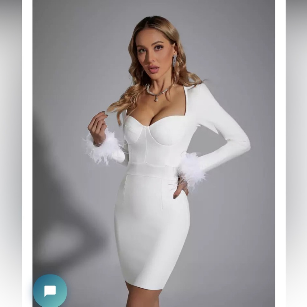 White Catchall Midi Reception Dress